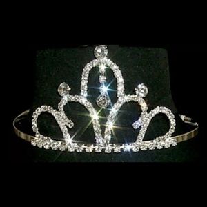 Silver crystal rhinestone tiara hairband crown